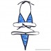 Freebily Women's Shiny Metallic Halter 2 Piece Mini Bikini Swimwear Micro Thong G String Set One Size B075F7HMM8